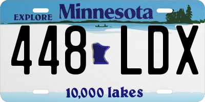 MN license plate 448LDX