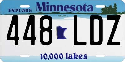 MN license plate 448LDZ