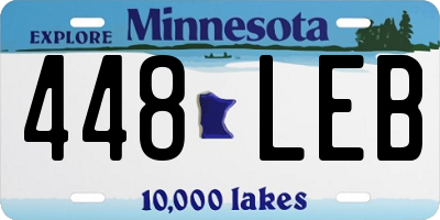 MN license plate 448LEB