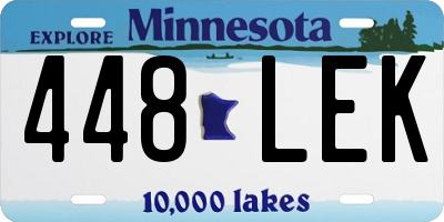 MN license plate 448LEK