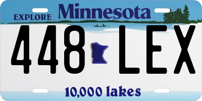 MN license plate 448LEX
