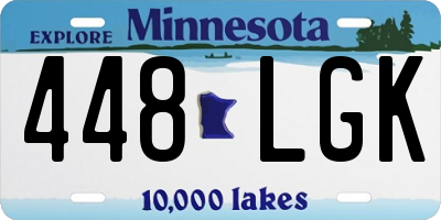 MN license plate 448LGK