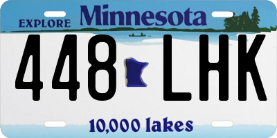 MN license plate 448LHK