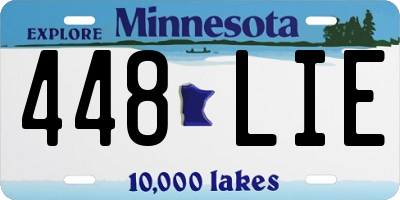 MN license plate 448LIE