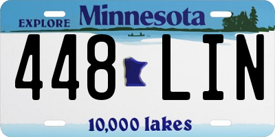 MN license plate 448LIN
