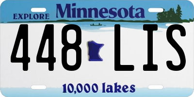 MN license plate 448LIS