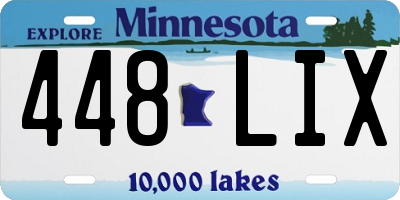 MN license plate 448LIX
