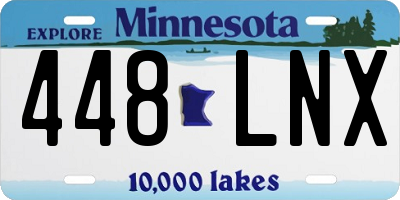 MN license plate 448LNX