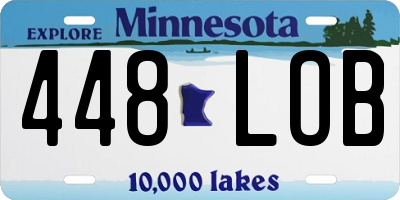 MN license plate 448LOB