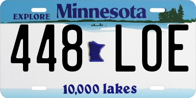 MN license plate 448LOE