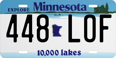 MN license plate 448LOF