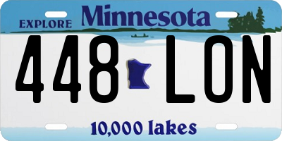 MN license plate 448LON