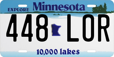 MN license plate 448LOR