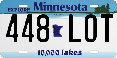 MN license plate 448LOT