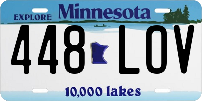 MN license plate 448LOV