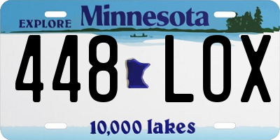 MN license plate 448LOX