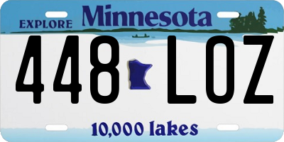 MN license plate 448LOZ