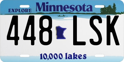 MN license plate 448LSK