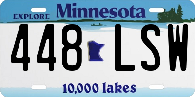 MN license plate 448LSW