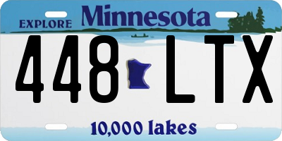 MN license plate 448LTX