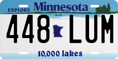 MN license plate 448LUM