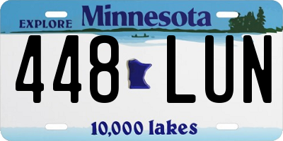 MN license plate 448LUN