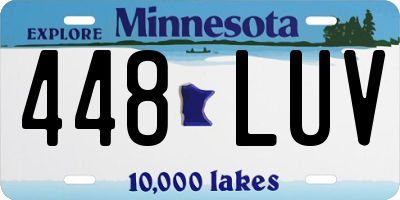 MN license plate 448LUV