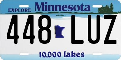 MN license plate 448LUZ
