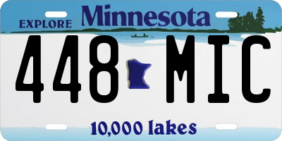 MN license plate 448MIC