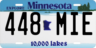 MN license plate 448MIE