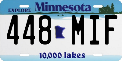 MN license plate 448MIF