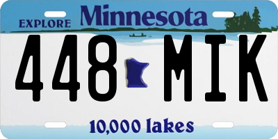 MN license plate 448MIK