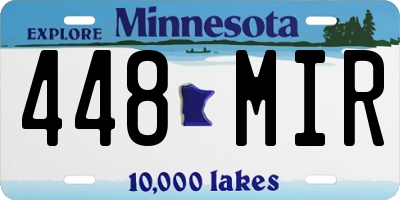 MN license plate 448MIR