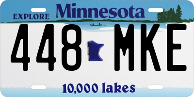 MN license plate 448MKE