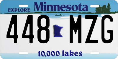MN license plate 448MZG