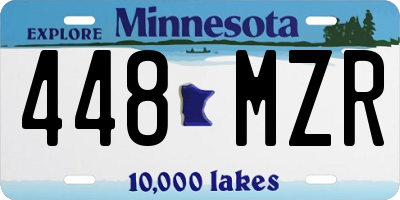 MN license plate 448MZR