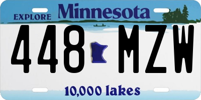 MN license plate 448MZW