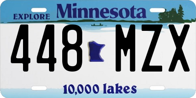 MN license plate 448MZX