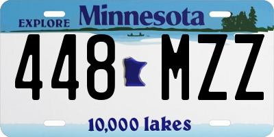 MN license plate 448MZZ