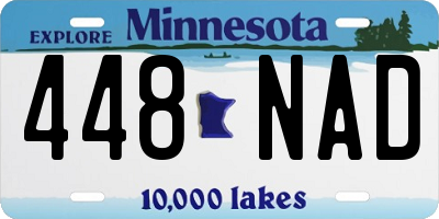 MN license plate 448NAD