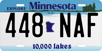 MN license plate 448NAF