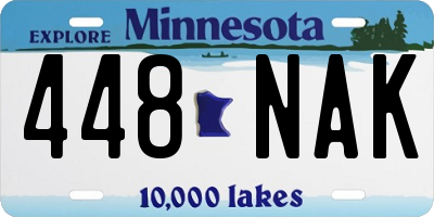 MN license plate 448NAK