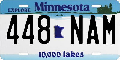 MN license plate 448NAM