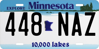 MN license plate 448NAZ