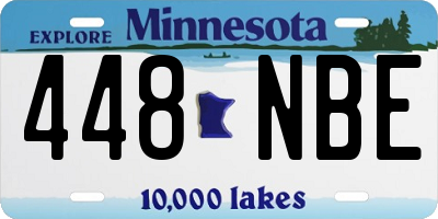MN license plate 448NBE