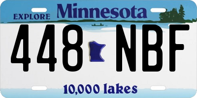 MN license plate 448NBF