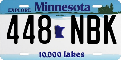 MN license plate 448NBK