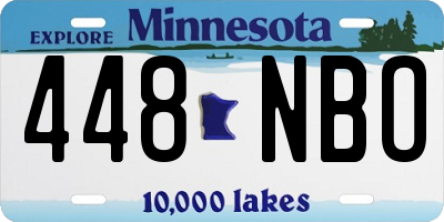 MN license plate 448NBO