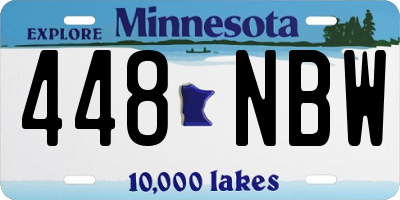 MN license plate 448NBW