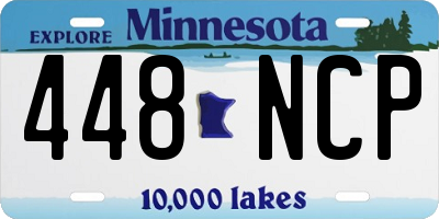 MN license plate 448NCP